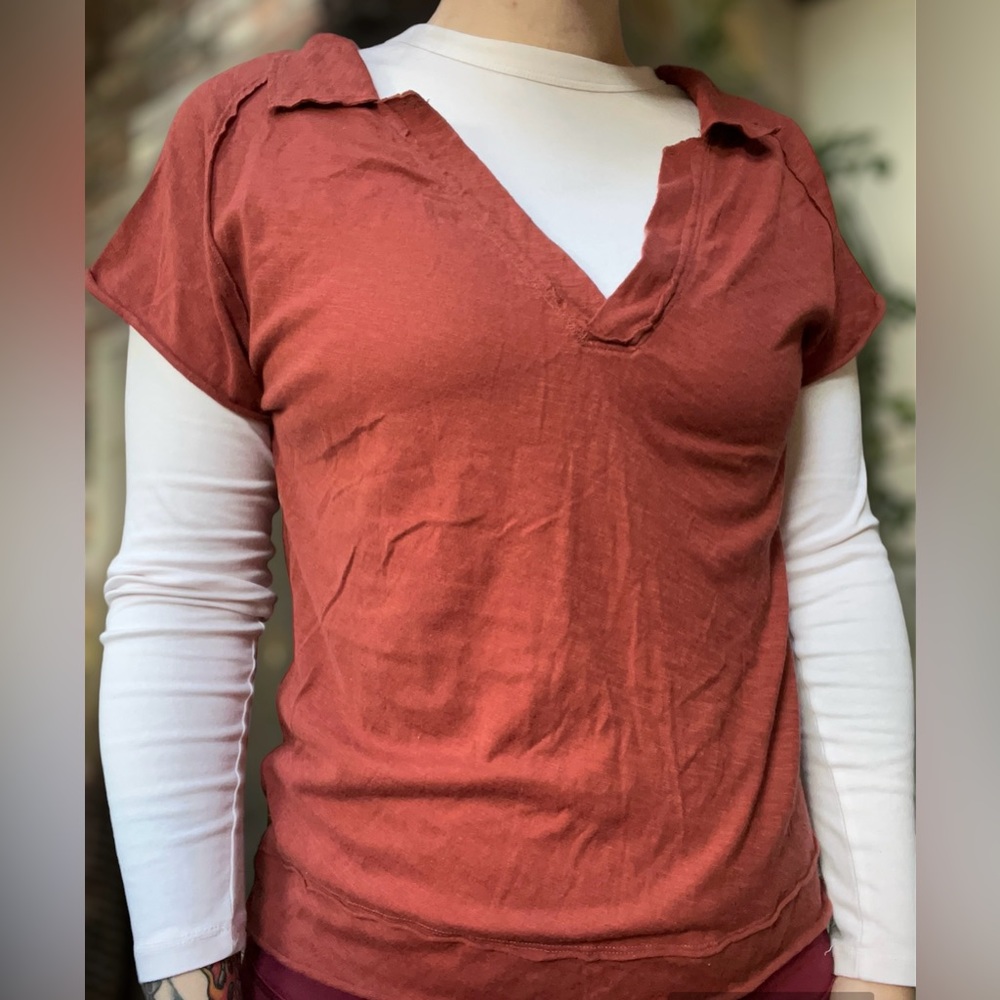 Free People Collared T Shirt